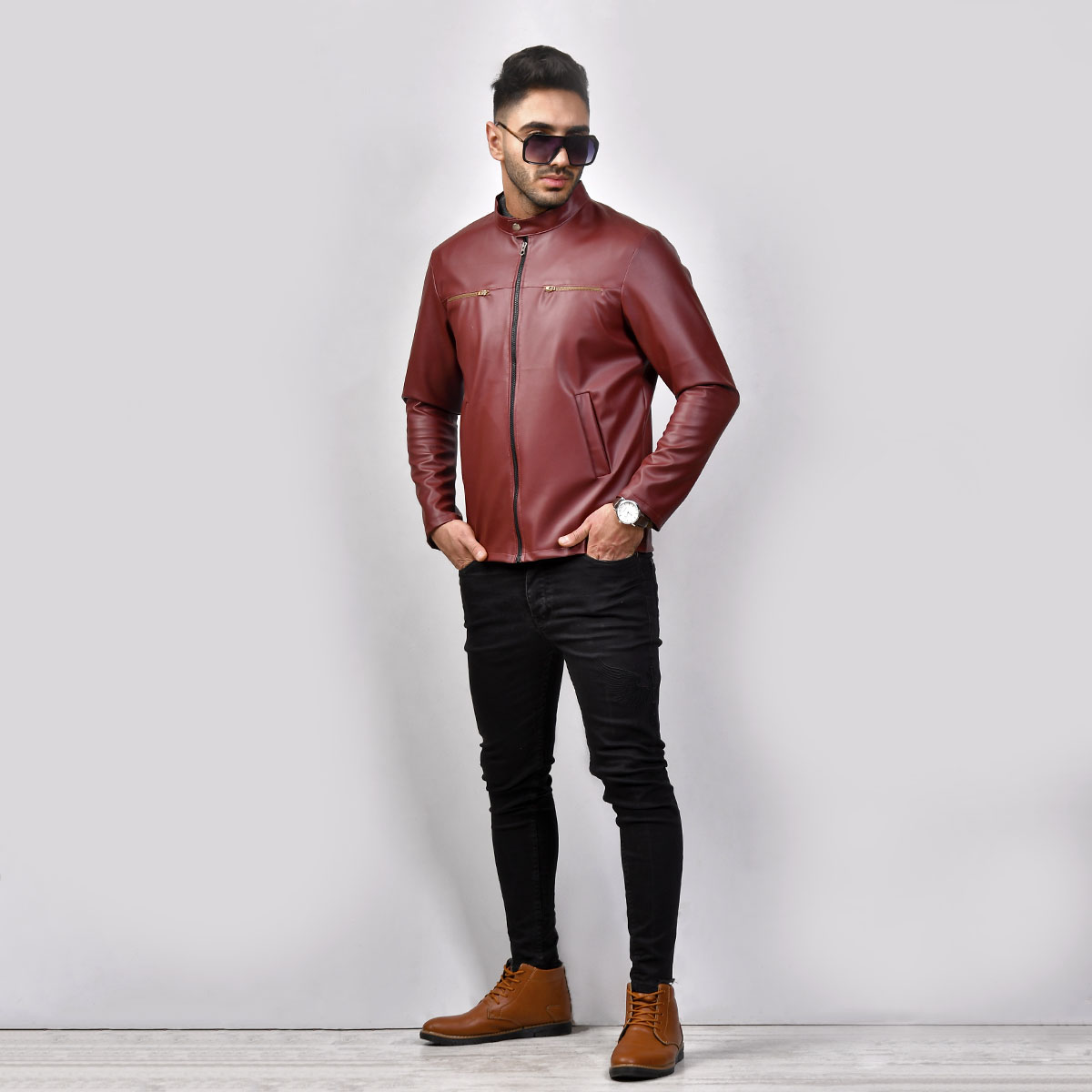 کاپشن چرم مردانه مدل ALBORz