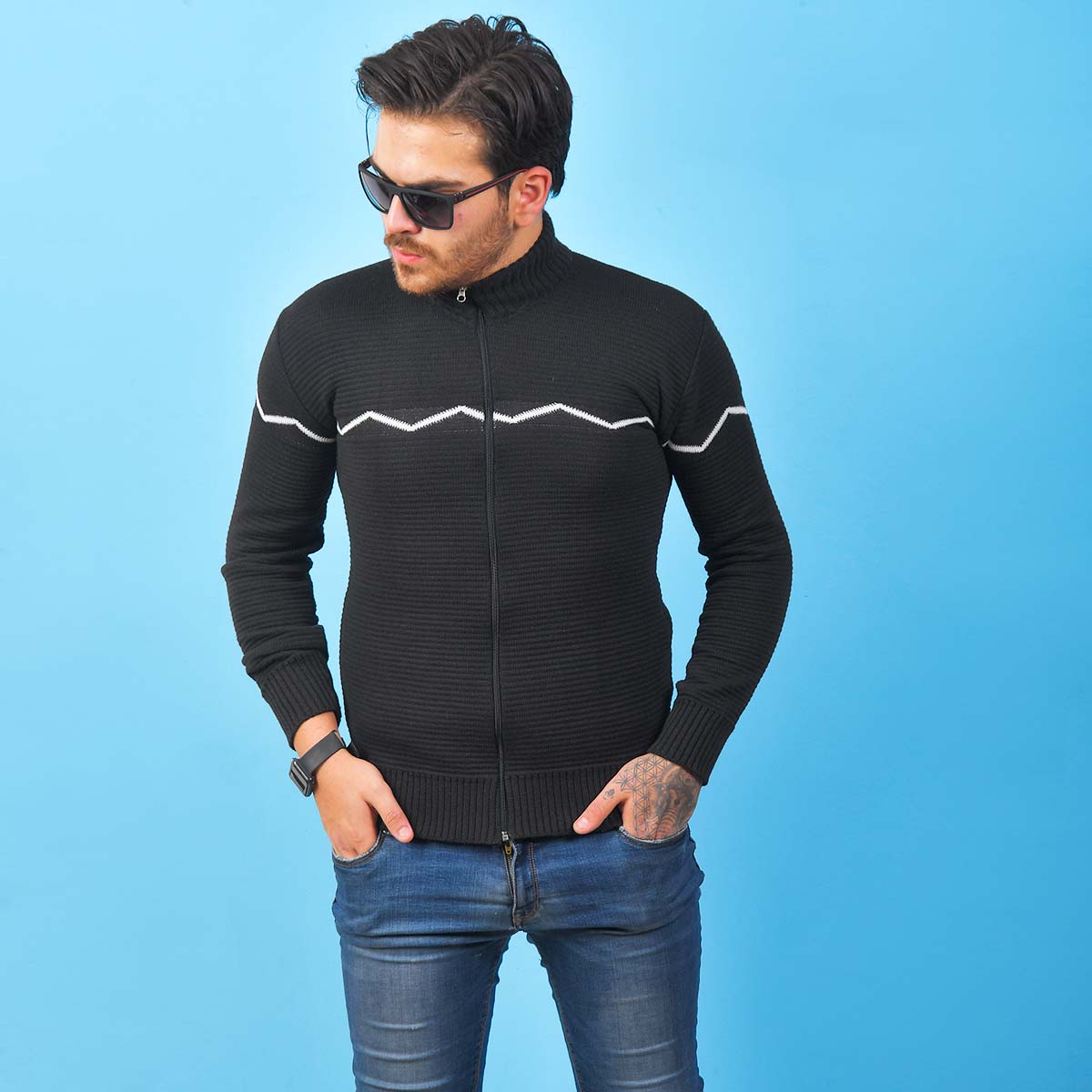 سوئیشرت بافت مردانه مدل Scott