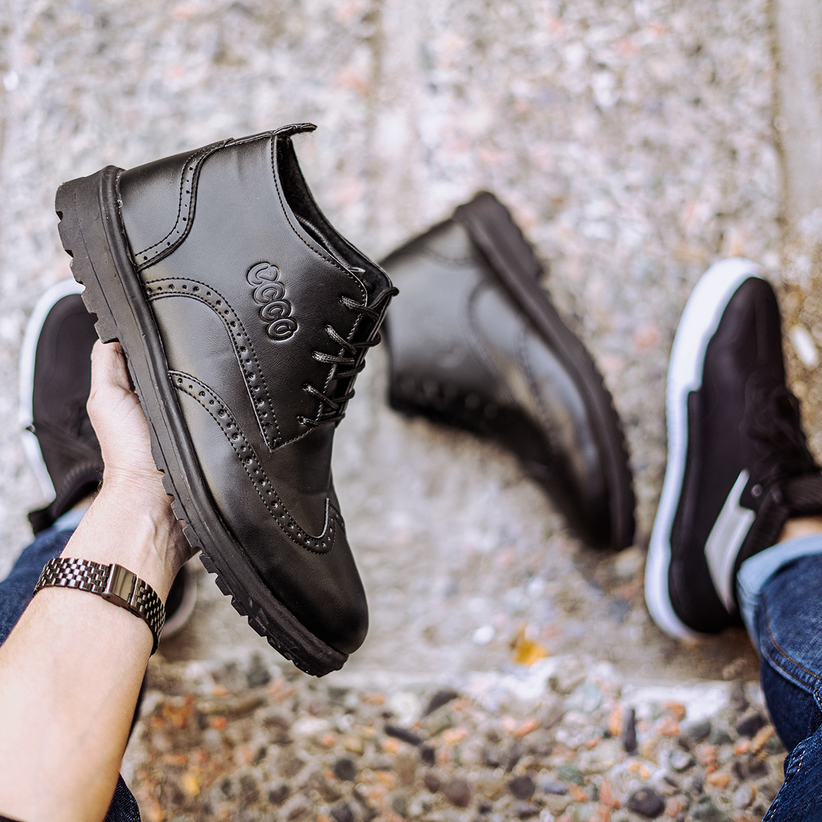 كفش ساقدارمشكي مردانه مدل Kayson