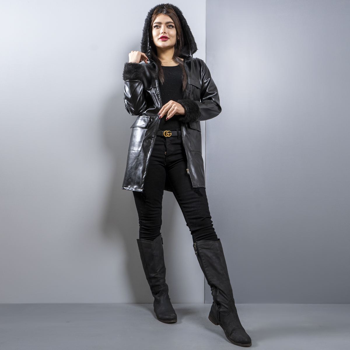 مانتو چرم دخترانه مدل Targol