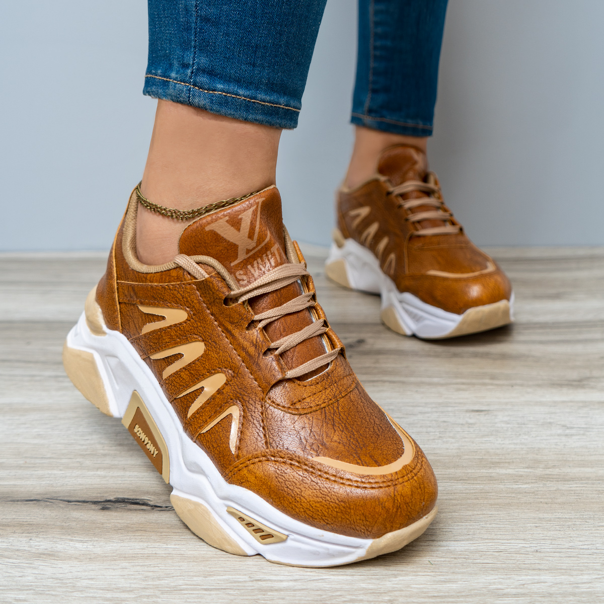 کفش ورزشی دخترانه عسلی مدل Teresa