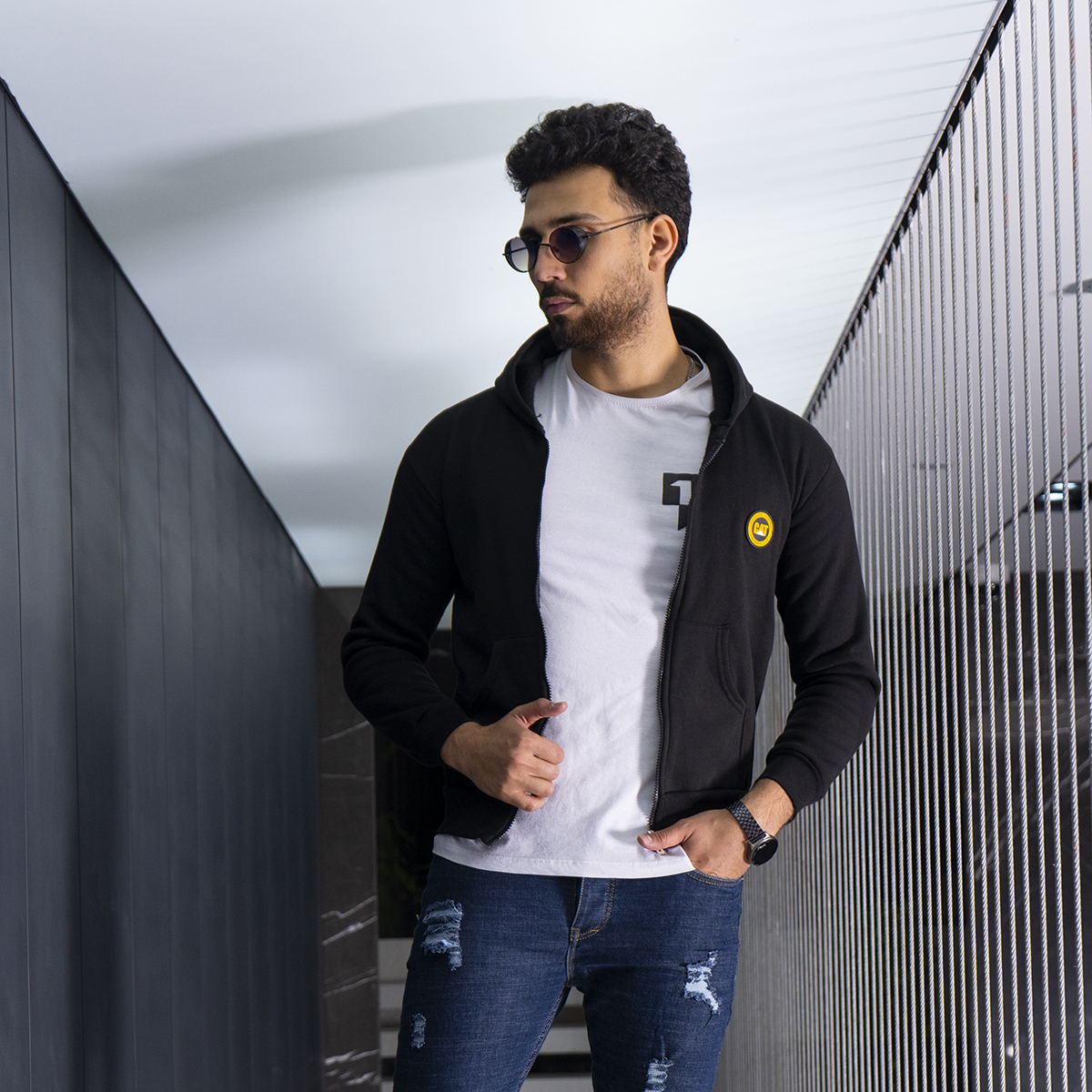 سوئیشرت تو کرکی مدل cat مشکی