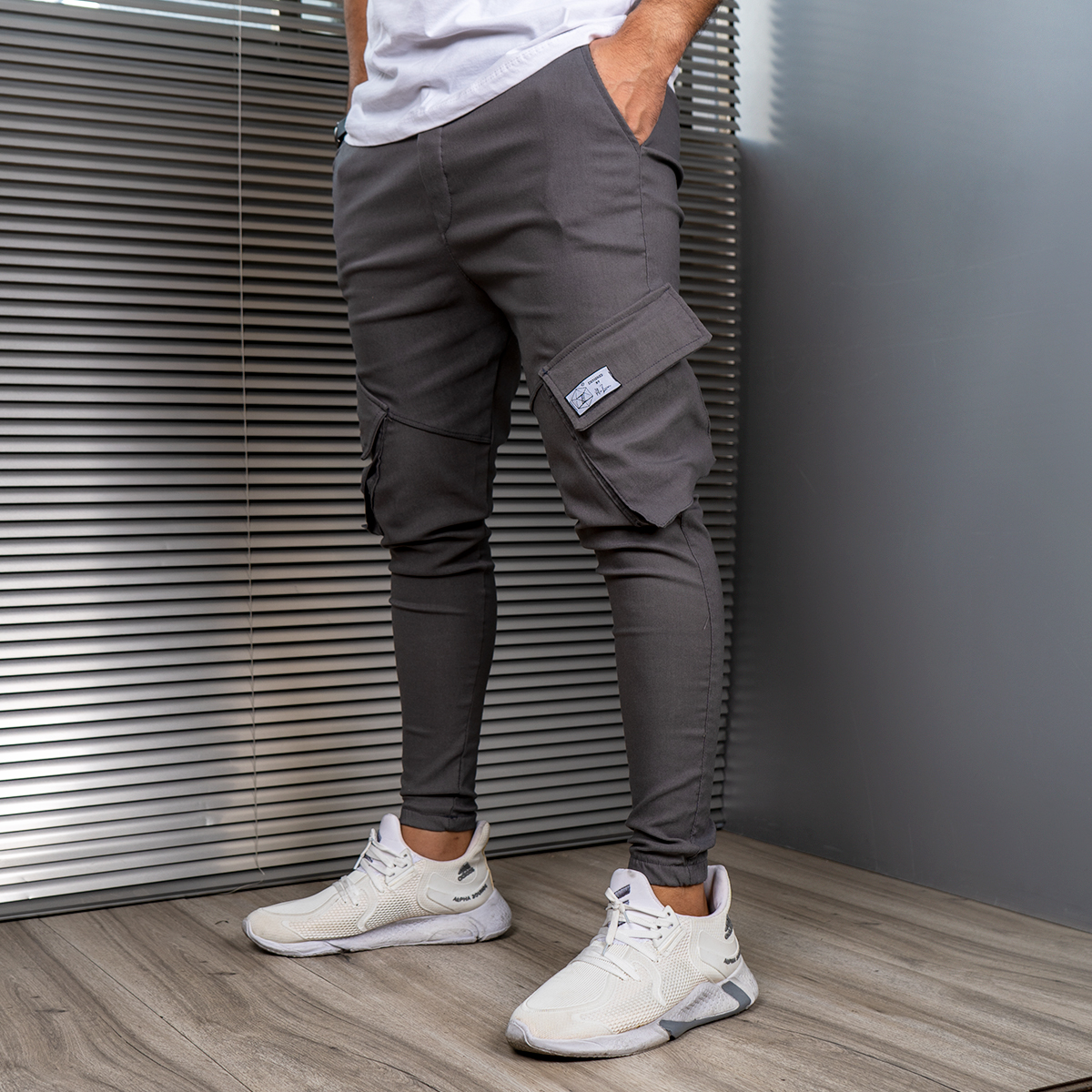 شلوار اسلش مردانه طوسی مدل potin