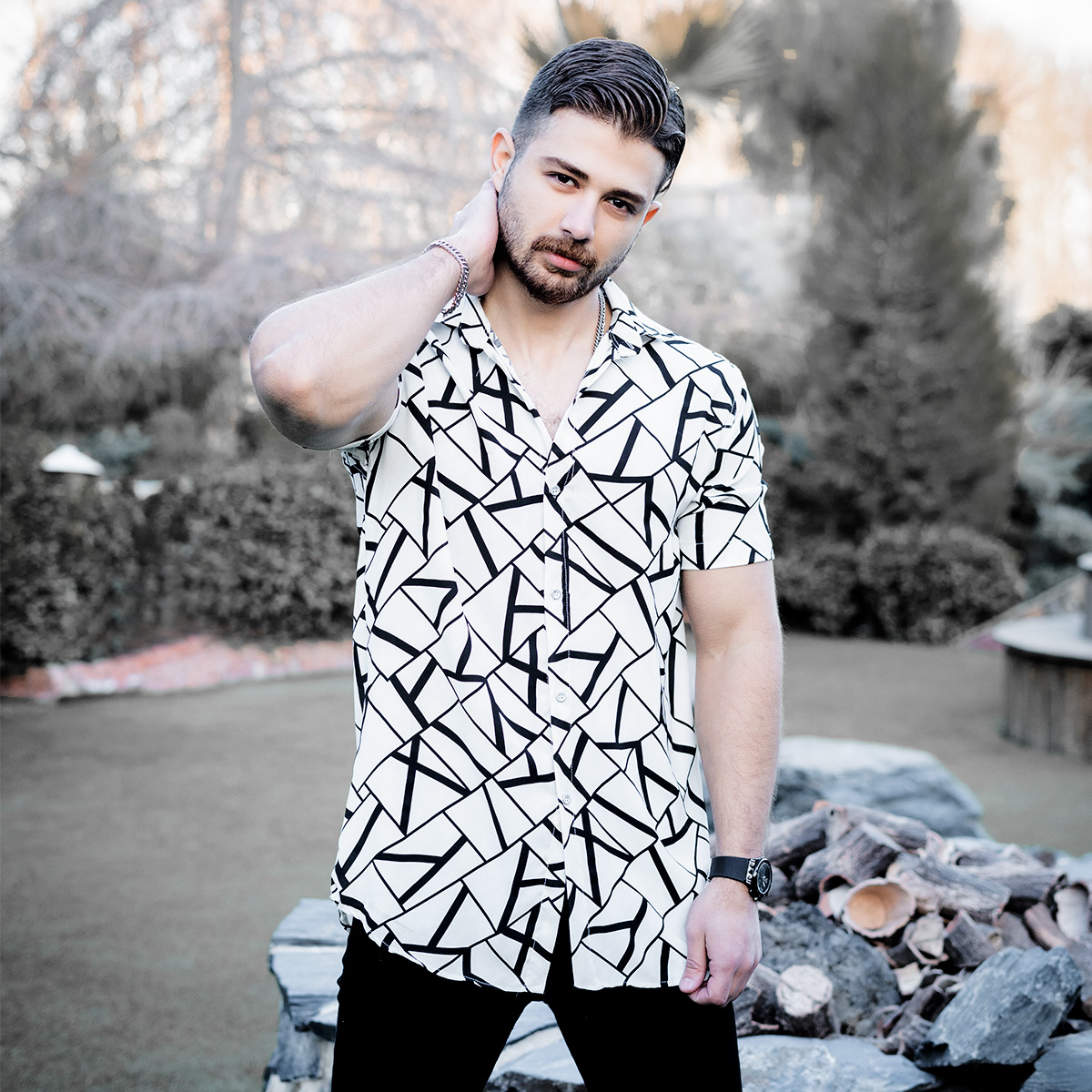 پیراهن هاوایی مردانه مدل Rasina