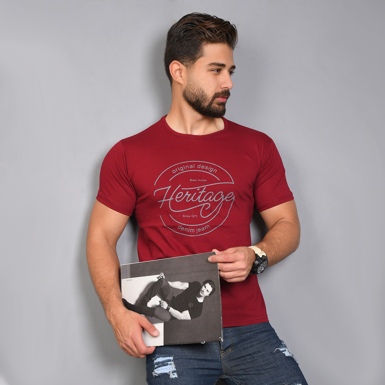 تیشرت مردانه(T) قرمز مدل best mode