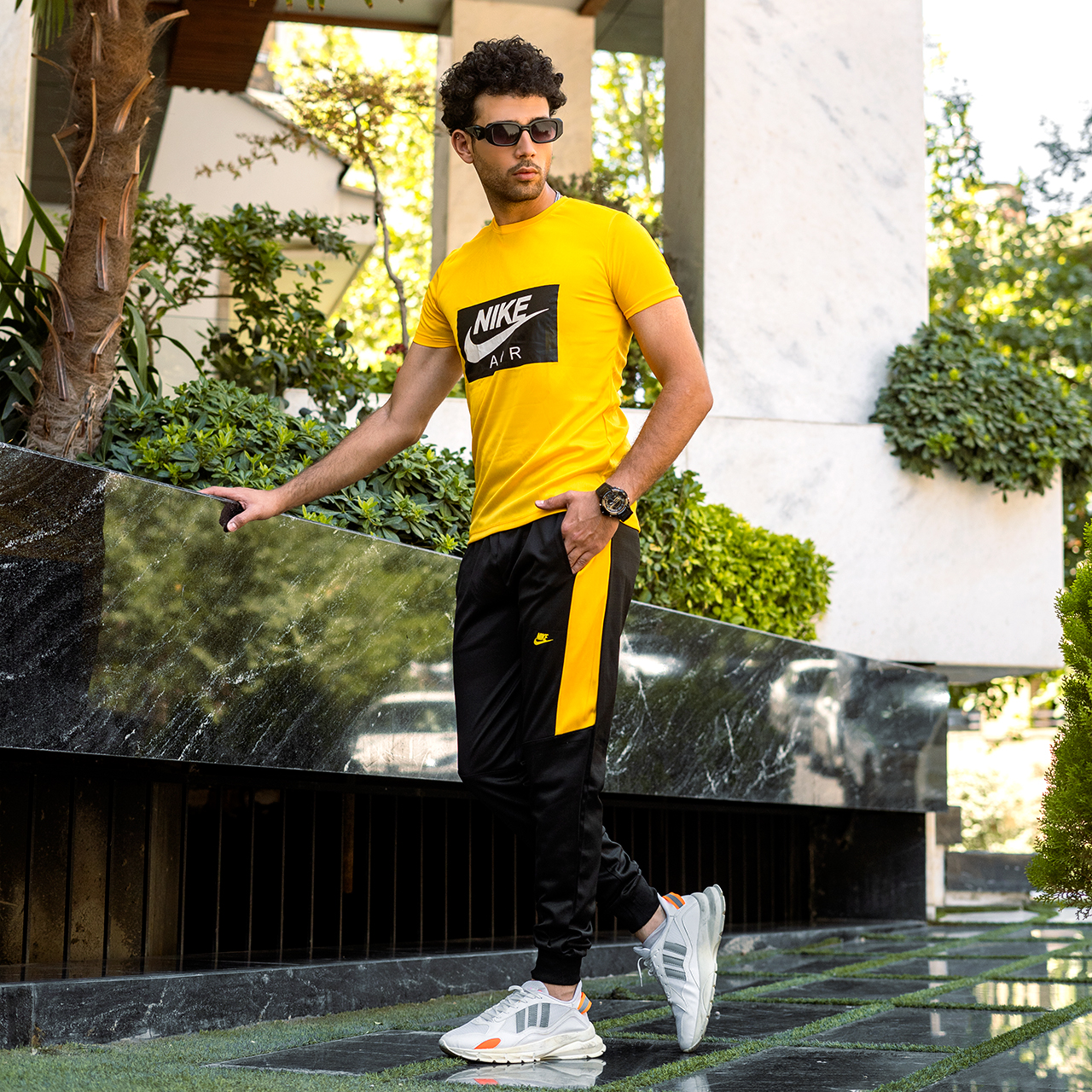 ست تیشرت شلوار Nike Air زردمردانه مدلRana