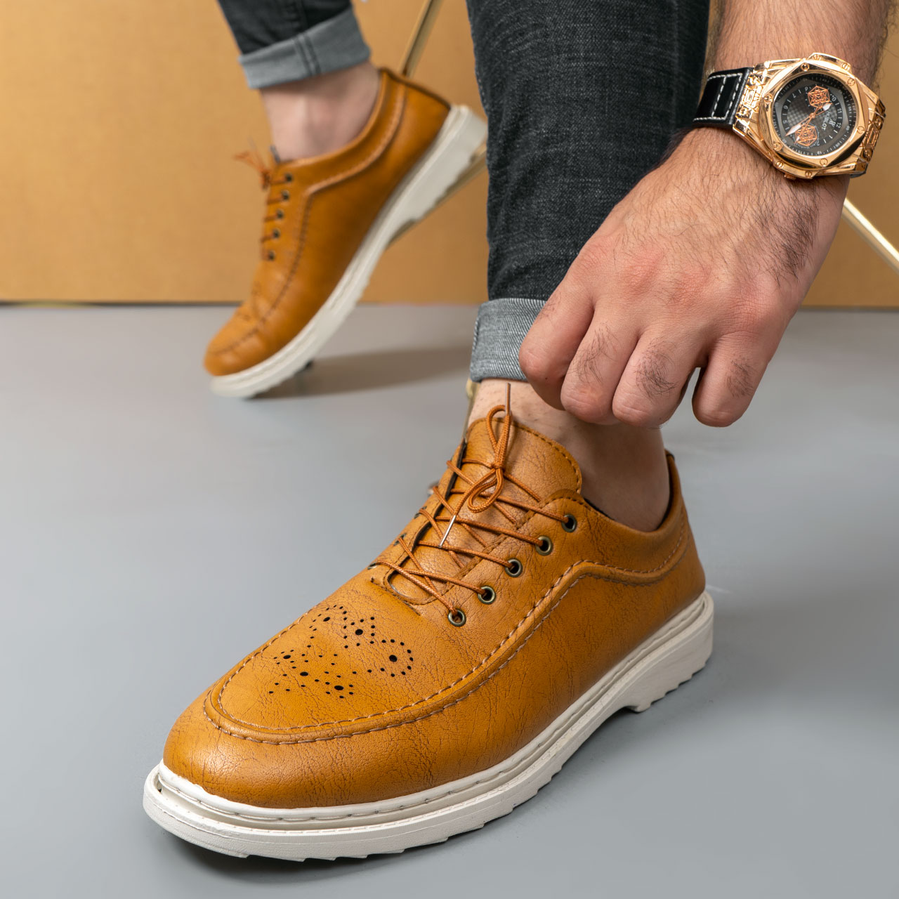 کفش تخت عسلی مردانه مدل G623