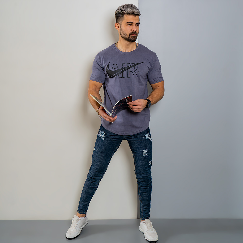تیشرت مردانه NIKE AIR طوسی مدل ROKO