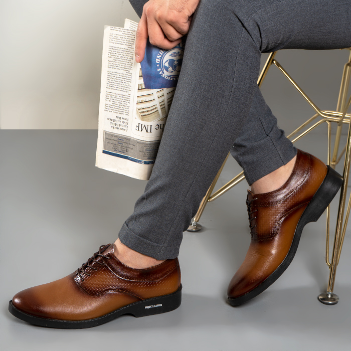 کفش رسمی عسلی مردانه مدل PARHAM