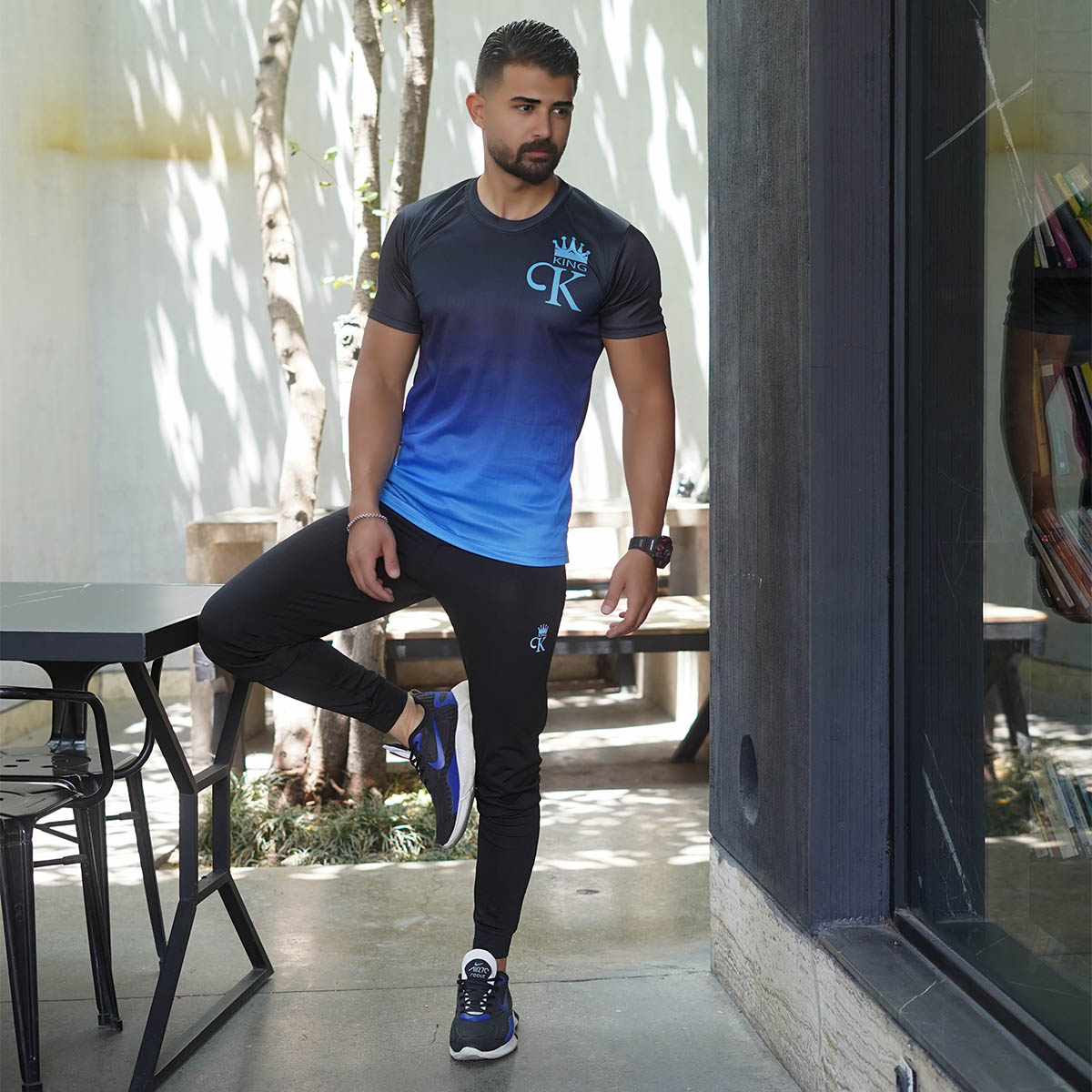 ست تیشرت شلوار آبی مردانه مدل venzel