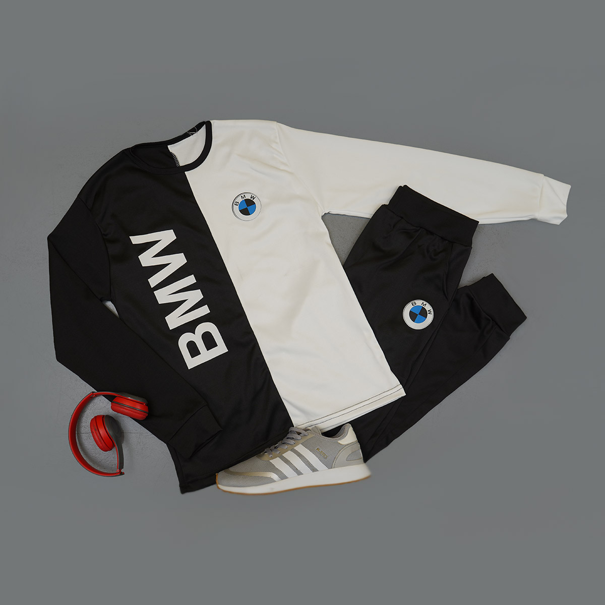 ست تیشرت شلوارbmw مردانه آستین بلند مدل Noman