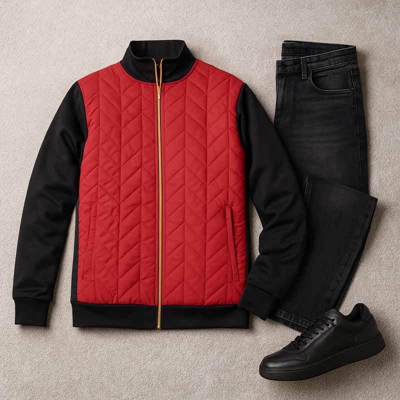 کاپشن مردانه قرمز مدل Homan