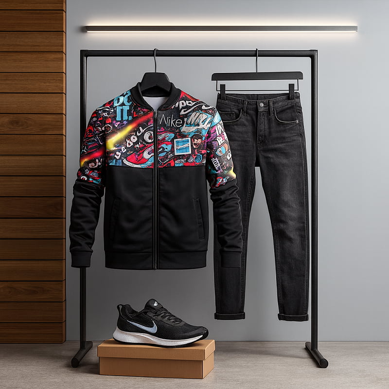 سوییشرت نایک رنگی مردانه مدل L62