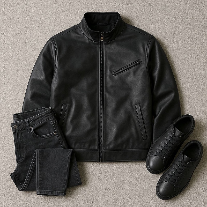 کاپشن چرم مردانه مدل Babak