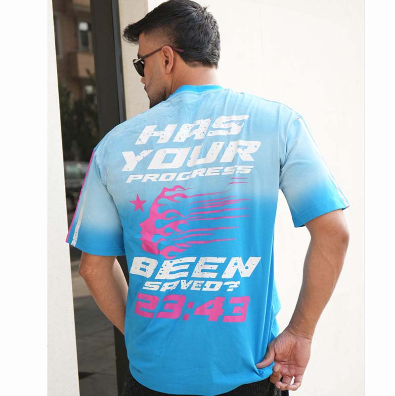 تیشرت مردانه آبی مدل HELLSTAR