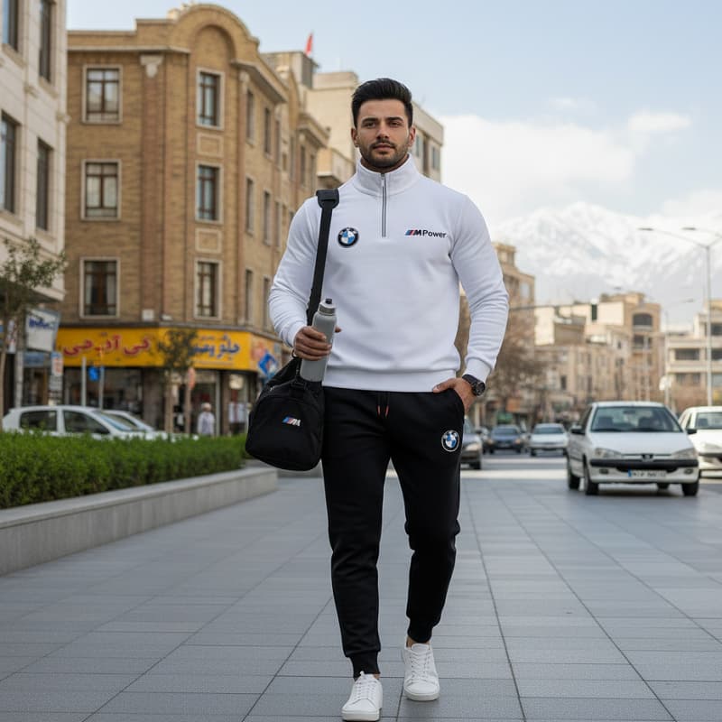 ست دورس و شلوارbmw مردانه طرح Mpower