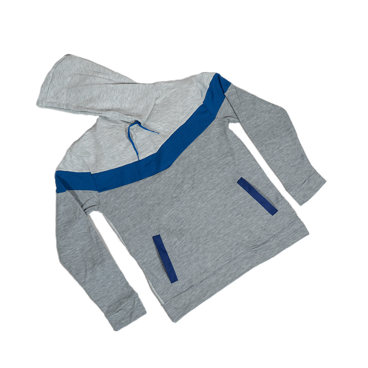 هودی مردانه مدل aykan دو رنگ ملانژ آبی