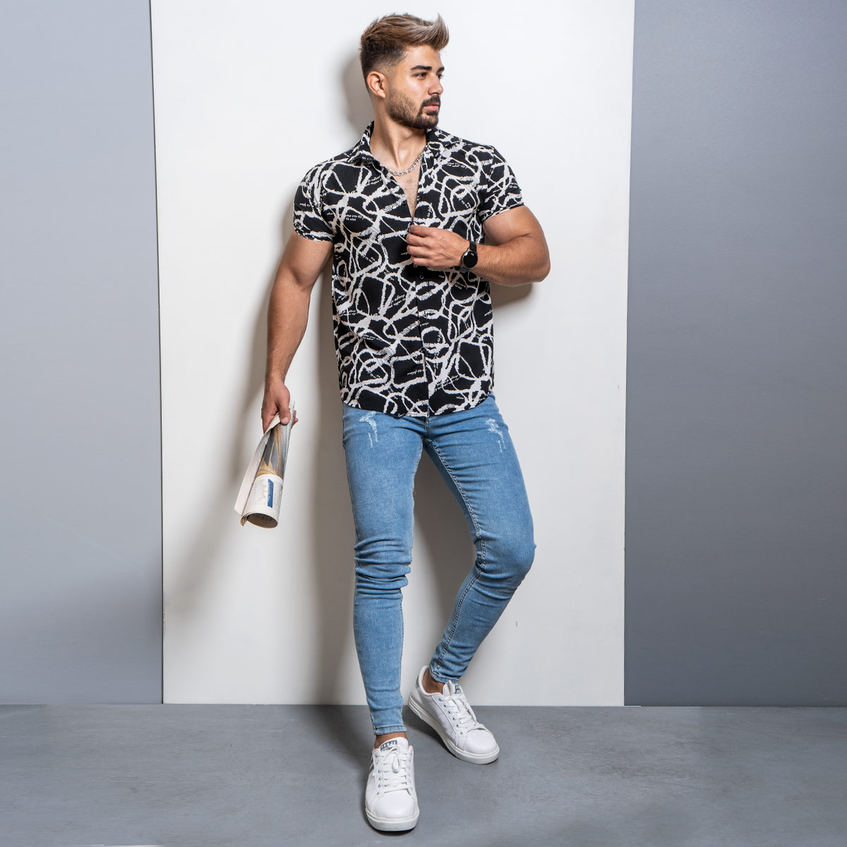 پیراهن هاوایی(T) مردانه مدل Galin